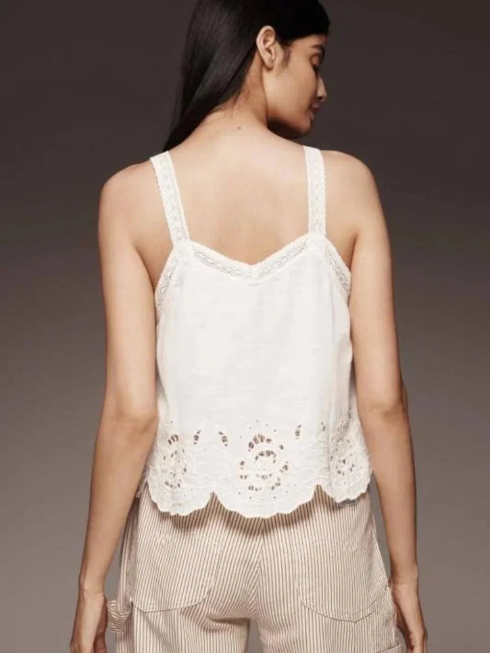 Anthropologie Scallop-Trim Lace Tank